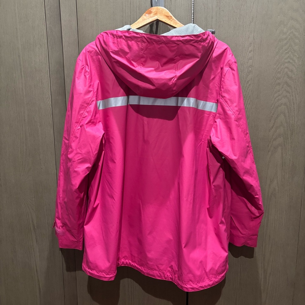 Charles River Pink Rain Jacket 2XL Hooded Windbreaker Plus Size - Picture 5 of 7